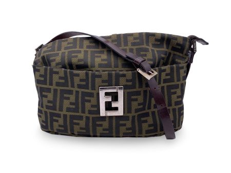 Fendi Monogram Brown and Black Zucca Canvas Shoulder Bag Online