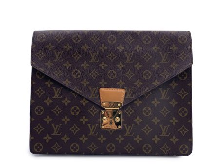 Louis Vuitton Vintage Monogram Canvas Senateur Portfolio Briefcase Cheap