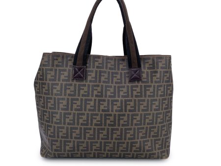 Fendi Vintage Monogram Black Tobacco Zucca Canvas Tote Bag Online