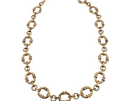 Yves Saint Laurent Vintage Gold Metal Chain Necklace Supply