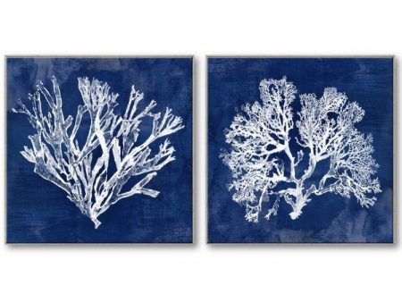 Coral Canvas Framed Set of 2 Supply