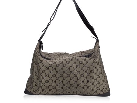 Gucci Light Brown Monogram Canvas XL Hobo Travel Overnight Duffle Online Sale