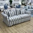 Ayla Hamptons 3 Seater Sofa Blue Stripe For Cheap