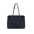 Chanel Black Quilted Caviar Leather GST Grand Shopping Tote Bag For Sale