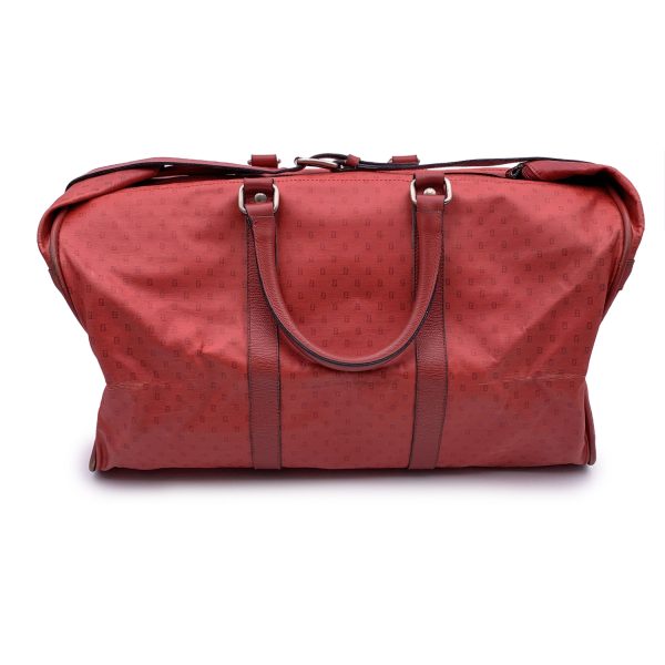 Fendi Vintage Red Monogram Canvas Duffle Travel Bag Handbag Online