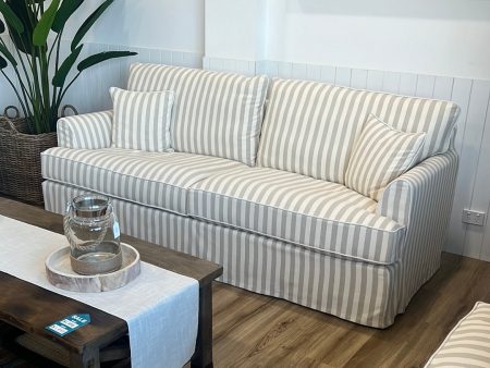 Hampton 3 Seater Sofa Natural Stripe Fashion