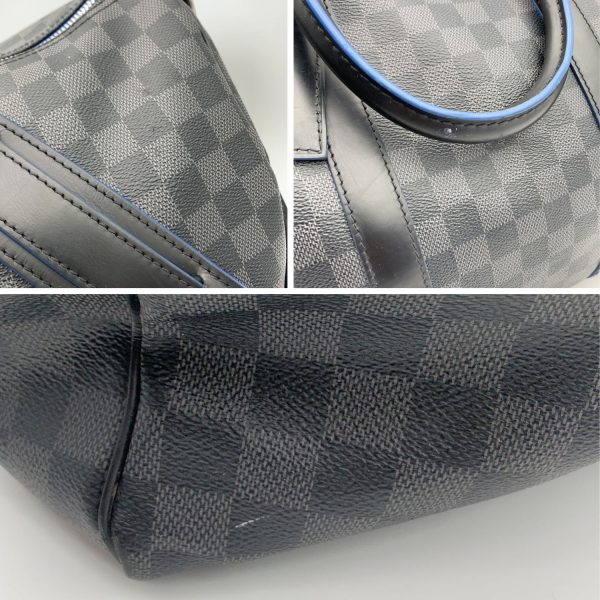 Louis Vuitton Damier Graphite Neo Blue Keepall 55 Bandouliere For Sale