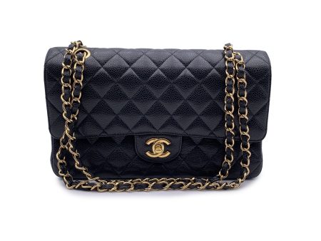 Chanel Black Caviar Quilted Timeless Classic 2.55 Shoulder Bag 25 cm Sale