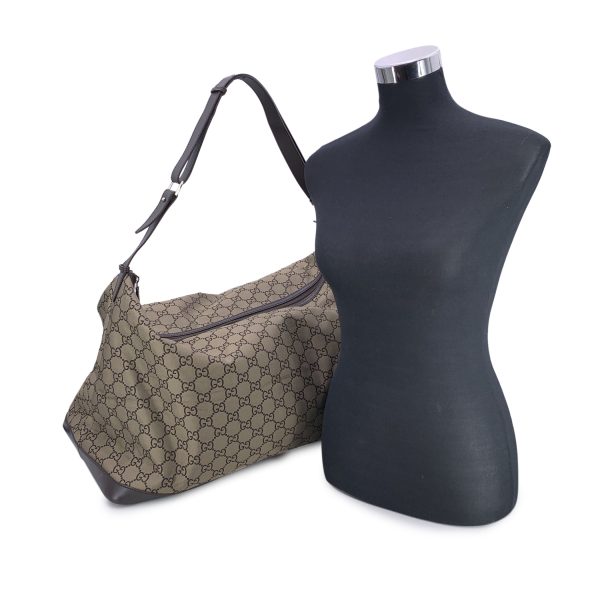 Gucci Light Brown Monogram Canvas XL Hobo Travel Overnight Duffle Online Sale