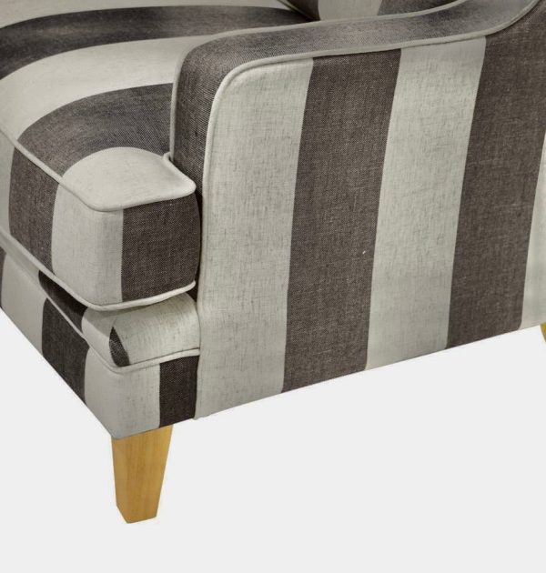 Hudson Grey Stripe 2 Seater Sofa Online