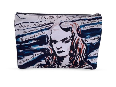 Dior x Raymond Pettibon Multicolor Nylon Zip Pouch Bag Pochette Hot on Sale