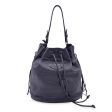 Balenciaga Grey Leather Papier Plate Bucket Drawstring Bag Hot on Sale