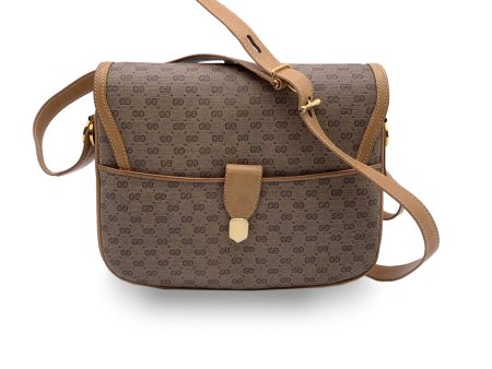 Gucci Vintage Beige Monogram Canvas and Leather Shoulder Bag Fashion