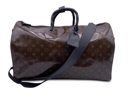 Louis Vuitton Monogram Glaze Keepall Bandouliere 50 Bag M43899 Black For Cheap