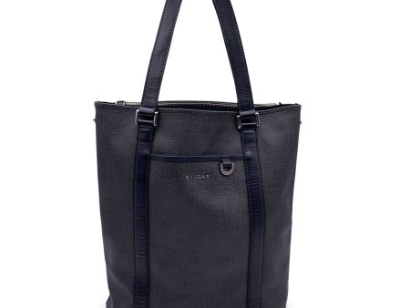 Bulgari Bvlgari Grey Canvas Unisex Tote Bag Handbag Hot on Sale