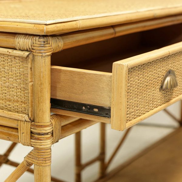 Cayman Large Rattan 2 Drawer Console Online