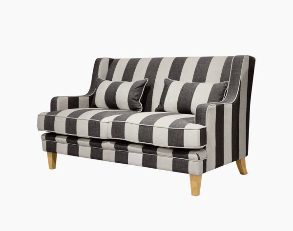 Hudson Grey Stripe 2 Seater Sofa Online