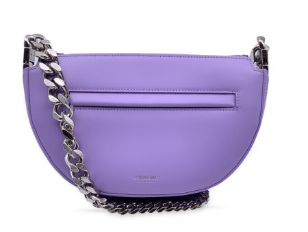 Burberry Purple Lillac Leather Mini Olympia Shoulder Bag Online now