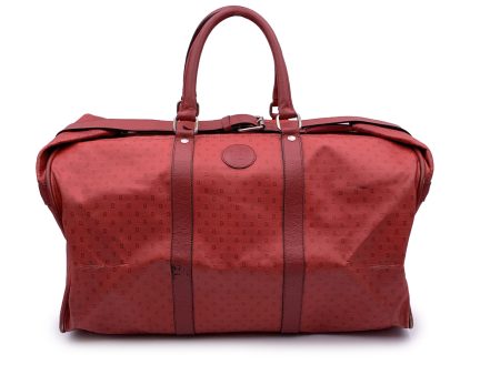 Fendi Vintage Red Monogram Canvas Duffle Travel Bag Handbag Online