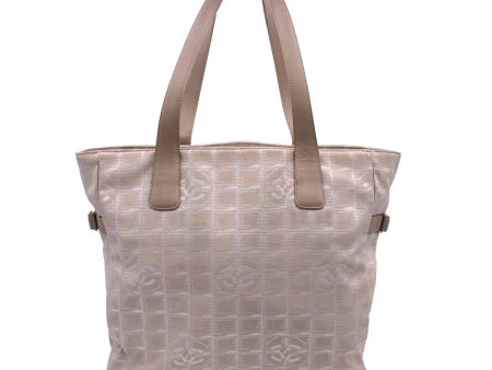 Chanel Beige Nylon New Travel Line Tote Shoulder Bag 2000s Supply