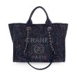 Chanel Black Sequin Sparkle Canvas Medium Deauville Tote Bag Online now