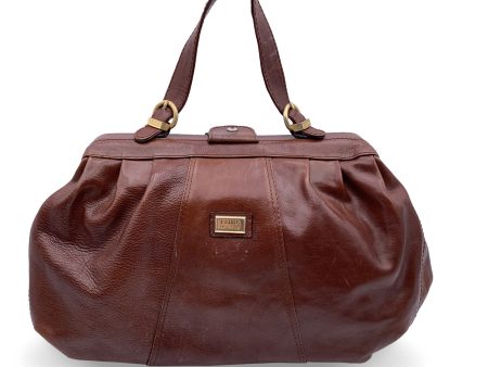 Gianfranco Ferre Vintage Brown Leather Doctor Bag Satchel with Strap Online