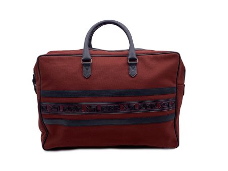 Yves Saint Laurent Vintage Burgundy Canvas Travel Weekend Bag Online now