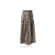 MSGM Milano Beige Gloss Animalier Snake Print Long Skirt Size 42 IT For Cheap