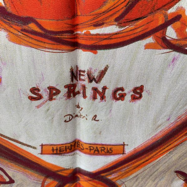 Hermes Paris Red Silk Scarf New Springs 2009 Rybaltchenko For Sale