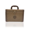 Fendi Vintage Beige Monogram Canvas Train Case Beauty Bag Handbag Cheap