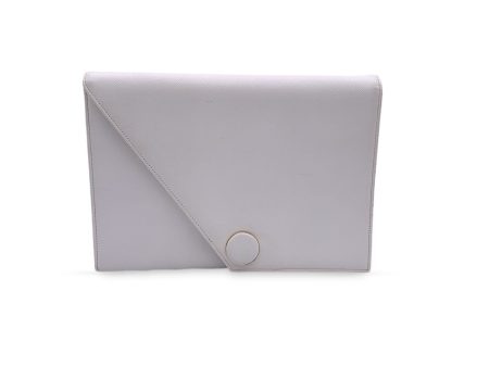 Yves Saint Laurent Vintage White Leather Handbag Clutch Bag Supply