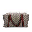 Gucci Vintage Beige Monogram Canvas Web Duffle Travel Bag Online Sale