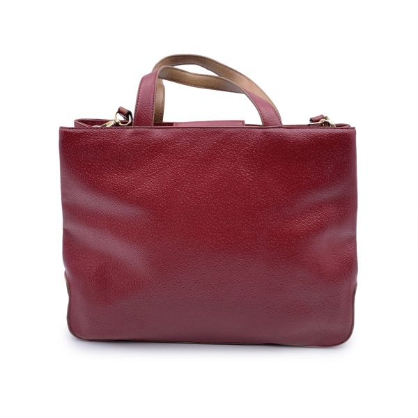 Roberto Capucci Vintage Burgundy Leather Tote Shoulder Bag Fashion