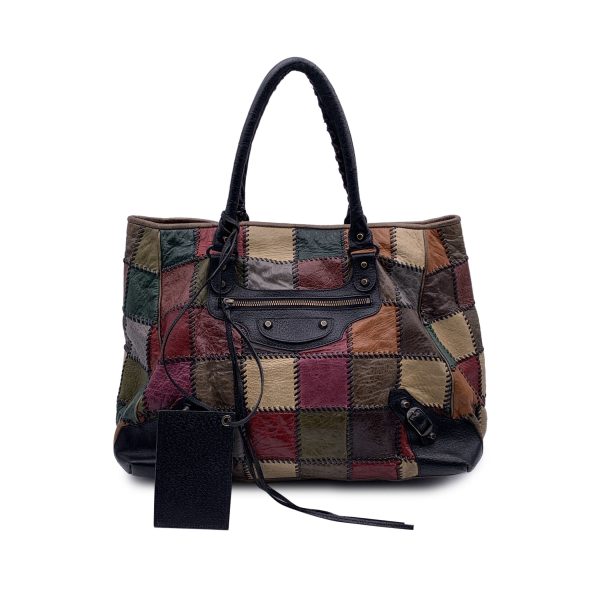 Balenciaga Multicolor Leather Patchwork Large Sunday Tote Bag Online now