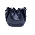 Chanel Black Glossy Leather CC Logo Bucket Drawstring Shoulder Bag Online