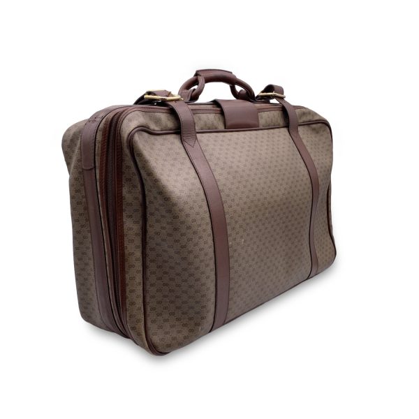 Gucci Vintage Beige Monogram Canvas Travel Bag Suitcase Online Sale