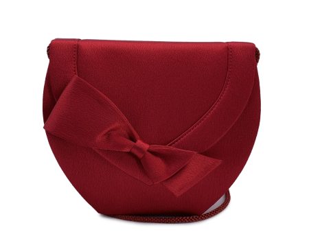 Yves Saint Laurent Vintage Red Satin Bow Shoulder Box Bag Fashion