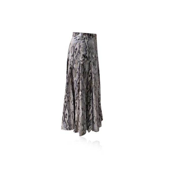 MSGM Milano Beige Gloss Animalier Snake Print Long Skirt Size 42 IT For Cheap