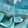 Gucci Beige GG Monogram Canvas Tote Shopping Bag Teal Leather Online now