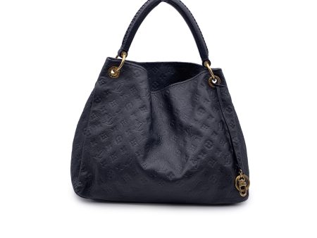 Louis Vuitton Dark Navy Blue Monogram Empreinte Artsy MM Tote Bag Hot on Sale