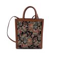 Celine Floral Embroidered Cloth and Leather Vertical Cabas Tote Bag Supply