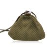 Bottega Veneta Vintage Quilted Military Green Suede Shoulder Bag Fashion