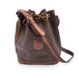 Celine Vintage Brown Macadam Canvas Shoulder Bucket Bag Discount