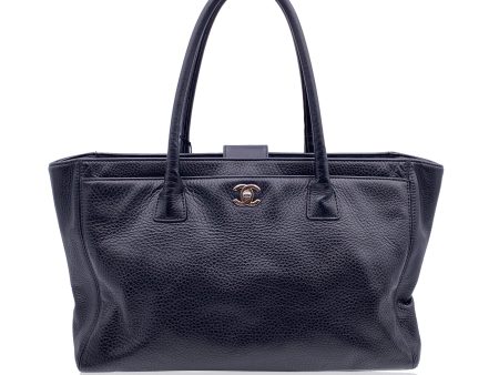 Chanel Black Pebbled Leather 2000s Executive Tote Bag Handbag on Sale