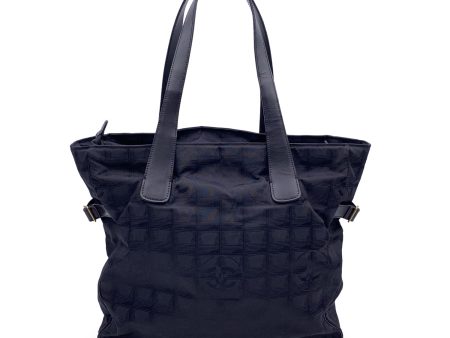 Chanel Black Nylon New Travel Line Tote Shoulder Bag 2000s For Discount