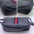 Gucci Vintage Blue Leather Messenger Crossbody Bag with Stripes on Sale