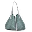 Tiffany & Co. Green Reversible 2 Way Snake Print Suede Tote Bag Fashion