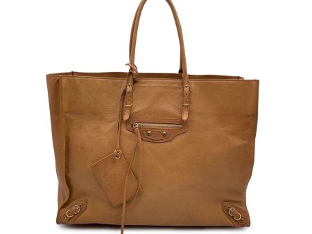 Balenciaga Beige Leather Papier A4 Large Tote Bag Handbag Online now