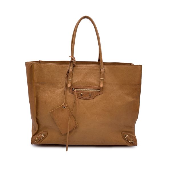 Balenciaga Beige Leather Papier A4 Large Tote Bag Handbag Online now