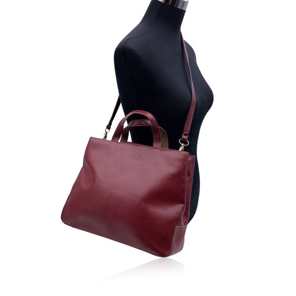 Roberto Capucci Vintage Burgundy Leather Tote Shoulder Bag Fashion